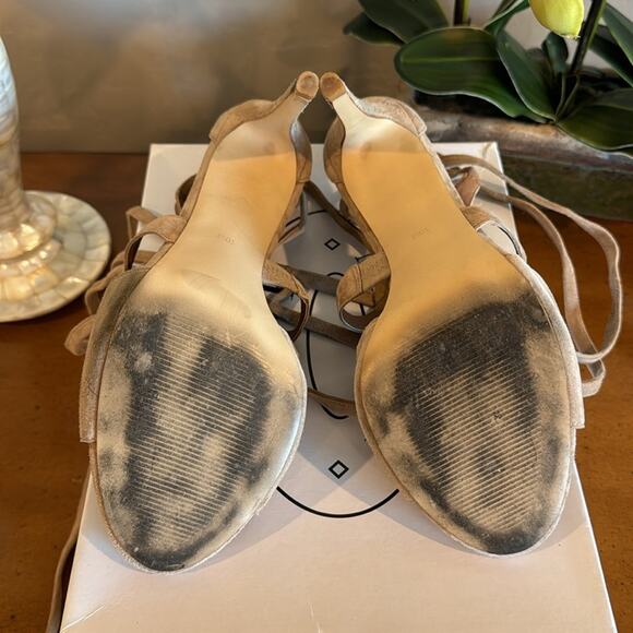 Steve Madden Suede Sashy Lace-Up Heels – Blush Beige, Size 10 - Picture 4 of 6